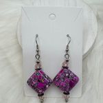 Vibrant Pink Fashion Statement Unique Dangle Earrings Photo 2