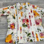 Coldwater Creek  floral embroidered  ruffle top/lightweight jacket 8 petite I49 Photo 4