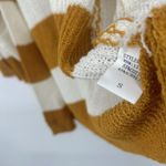 Dreamers  Mustard Yellow White Stripe Cardigan Open Front Long Line Slouchy Sz S Photo 9