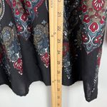 Art And Soul Top Women Small Black Red Paisley Split Neck Long Sleeve Tunic Boho Photo 6