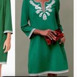 Tuckernuck Miguelina Embroidered Tunic Dress green fall preppy xs $255 casual Photo 2