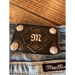 Miss Me Bermuda Denim Jean Shorts Women 28 Embellished Western Cowgirl Grunge Photo 11