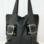 Anat Marin DD Addore Extra Large‎ Purse Handbag Shoulder Soft Gray Leather USA Black Photo 0