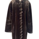 Marvin Richards VINTAGE Marvin Richard’s 80s Chocolate Brown Faux Fur Coat with Hood size Large Photo 0