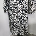 Sergio Hudson Black White Animal Print Strong Shoulder Trench Coat Jacket 3X Photo 3