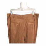 Calvin Klein Brown Faux Suede Cropped Pant Size 14 High Rise Straight Leg NWT Photo 6