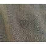 Ariat  Womens Medium Chambray Blue Embellished Top Button‎ Blouse Western Rodeo Photo 6