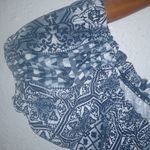 Hot Kiss  M Blue China Crop Peasant Top Photo 2