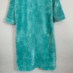 Fleece Robe Housecoat Women Teal Floral Zip Photo 6
