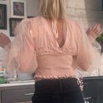 A.Peach Crop sheer top Photo 1