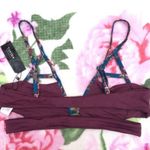Tavik swim Jessi Color Block Merlot Cutout Triangle Swim Top Photo 4