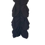 Monot Cutout Ruched Jersey Halter Neck Mini Dress Fitted Black Crepe Size US 0 Photo 5