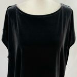 Alfani New  Velvet Cap Sleeve Boat Neck Top Black Photo 4
