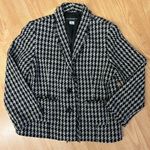 Equipment Houndstooth Vintage Women's Requirements Classic Black and White Blazer Sz 12 Photo 0