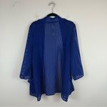 Chico's Easywear by | Cobalt Blue Grid Patterned Lightweight Cardigan Size Med Photo 1