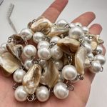 Vintage Long Pearl Necklace and Shell Pearl 53”Double Classic White Photo 1