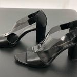 Costume National Leather Round Toe PVC Cutout Heeled Sandals Size 8 Photo 5