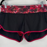 Lululemon Speed Short Black Poppy Petals Berry Rumble Trim Size 6 Photo 0