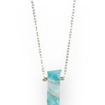 new Jami π£ Raw Amazonite Shard Necklace π£ 24K Gold Plated π£ Artisan Handmade Photo 0