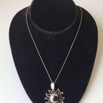 Mexico 925 925 Mexico Sterling Silver Moon And The Sun Black Stone Pendant Necklace Photo 14