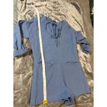 ZARA Women Size XS Dusty Blue Romper Tie Front 100% Cotton Lightweight Photo 4