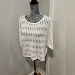 Sweet Romeo Womens Sz:M White Open Knit Oversized  Lightweight Bat Wing Sweater. Photo 8