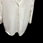 Bechamel Womens Button Cardigan Top XL Cream Embroidered Floral Textured Knit Photo 4