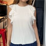 Alexis White silk butterfly ruffle sleeve blouse top Photo 5