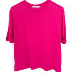 Free People WE THE Cassidy Hot Pink Short Sleeve Basic Relaxed Boxy Fit T Shirt Photo 0