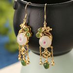 Jade earrings dangle jade earrings green gem earrings Photo 5