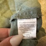 Briggs New York Briggs Linen Blend Button Up Short Sleeve Top - Olive Green - Size XL Photo 5