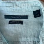 Perry Ellis  Linen Cotton Blend Coastal Blue Button Down Shirt Size Medium Photo 3