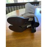 See by Chloe Gray Leather Boots Horsebit Silver Boho Chic Square Toe Heeled 40 Size 9 Photo 9