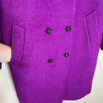 Ann Taylor Women's Trench Coat Wool Magenta Fuchsia Bright Statement Overcoat Photo 5