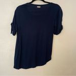 Michael Kors  Navy Blue Short Sleeve T Shirt Asymmetrical Pocket Roll Tab Small S Photo 9