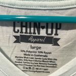 Chin Up Apparel  vneck short sleeve tee shirt size large . Photo 1