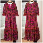 Farm Rio  Croco Short Sleeve Maxi Dress Printed Vacation Summer New With Tags Photo 1