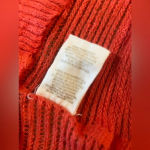 Free People  Red Knit Sweater Top Size Medium Short Sleeve‎ Photo 6