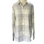 Kuhl  Women's Kamila Flannel Shirt Light Gray Plaid Button Down Size SMALL Photo 8