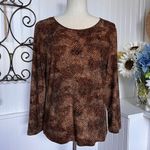 Rafaella Earth Tones Black & Brown Design Blouse Photo 0