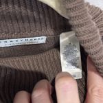Liz Claiborne Crazy Horse Chocolate Cable Knit Turtleneck Sweater Women's Medium Brown Photo 2