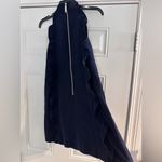 Ted Baker  Navy Blue Torriya Ruffle Accent Mock Neck Shift Short Dress Size 1‎ Photo 4