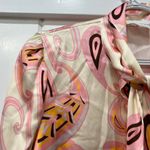 Julie Brown  NYC Womens Blouse Small Funky Hippie Disco Bow Tie Flare Pink Orange Photo 1