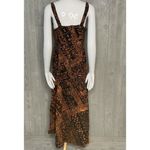 Flaming pearl resort wear festival beach brown & black tank sleeveless dress med Photo 3