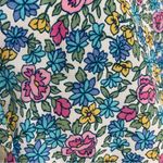 Vintage Blouse Floral‎ Medium Blue Pink White Button Photo 8