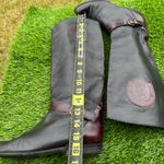 Vintage Italian Leather Equestrian Riding Boots Horse Emblem Tall Buckle 37 1/2 Black Size 6.5 Photo 7