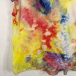 Merona  Womens XXL Top Tee Tie‎ Dye Flight Risk Yellow Purple  Blue Ruffled 1008 Photo 3