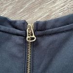 Club Monaco  Black Navy Dress 12 Mini Chic Leather Trim Cocktail Photo 6