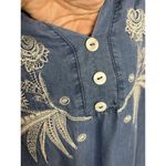 Kindred Chambray Denim Midi Dress Size Small Western Boho Cottage Prairie Blue Photo 3
