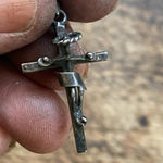 Rustic sterling silver finished with a black patina crucifix cross necklace Photo 5